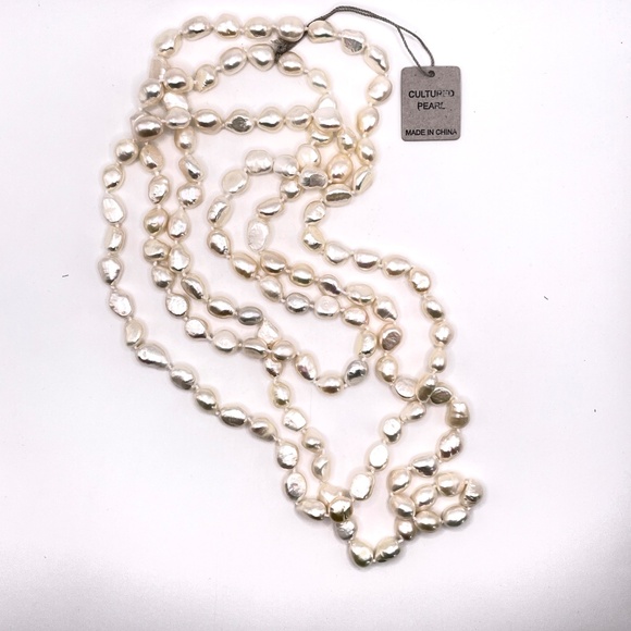 Sprig NWT Cultured Pearl Endless Long Necklace 60" - Picture 2 of 8